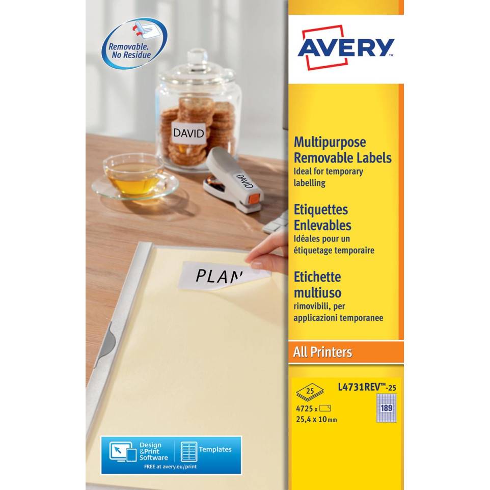 Avery L Rev Tiquettes Enlevables Ft X Mm B X H