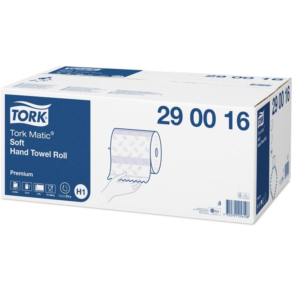 Tork Premium Matic rouleau essuie mains doux 2 plis système H1 blanc