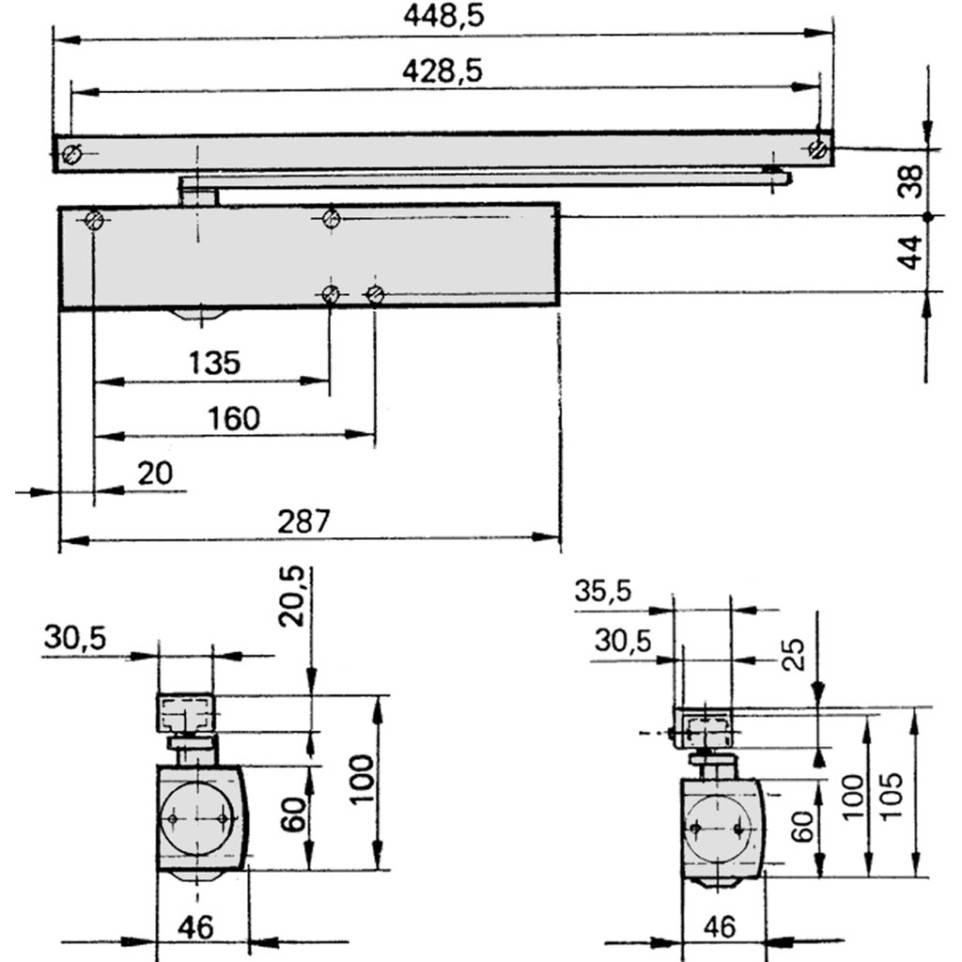 Ferme Porte Geze TS 5000 V Sans Bras Argent Pce