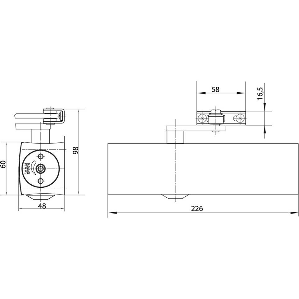 Ferme Porte Geze TS 2000 V Sans Bras Brun Pce