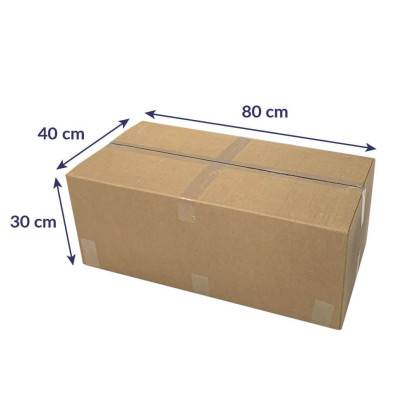 Caisse carton double cannelure recyclée 45 x 28 x 15 cm