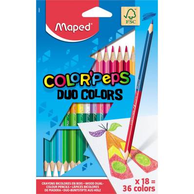 12 crayons de couleur bicolores - 24 couleurs : Chez