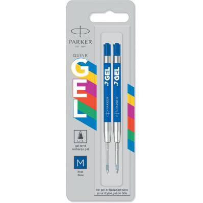 Parker Quinkflow recharge pour stylo bille, pointe moyenne, bleu, blister  de 10 pièces