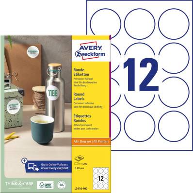 Avery PLR1226 étiquettes pour étiqueteuse enlevable, ft 12 x 26 mm