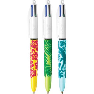 Bic 4 Colours Original, stylo bille, 0,32 mm, 4 couleurs d'encre classique,  bleu, sous blister 2+1 gratui sur