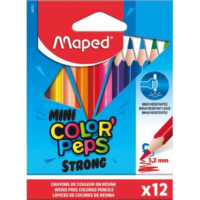 Maped crayon de couleur Color'Peps Mini Strong, 12 crayons en étui