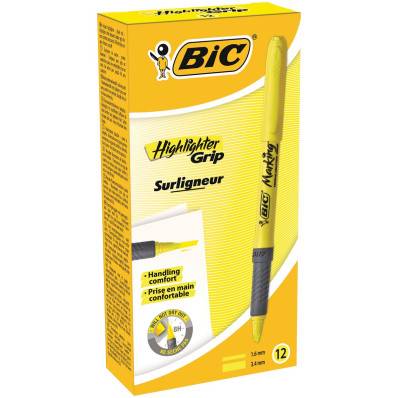 Bic surligneur Highlighter Grip Pastel, blister de 4 pièces en