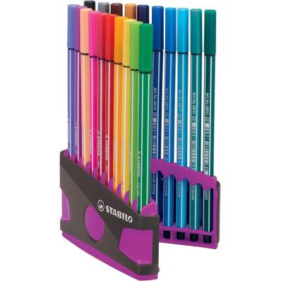 STABILO Pen 68 feutre, étui en carton de 18 pièces en couleurs douces  assorties