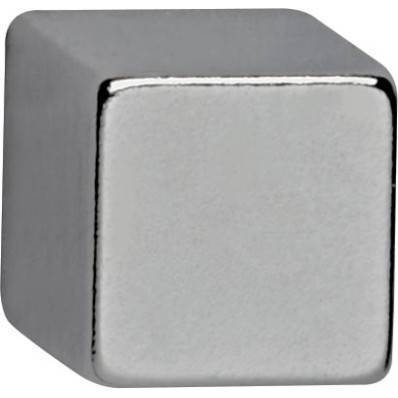 MAUL Aimant néodyme, forme Cube, 1x1x1cm, 3,8kg, blist 4pc, argent, pour le  verre et le tableau blanc