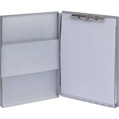 Porte-bloc A4 en aluminium avec pince coloris argent - Bloc note