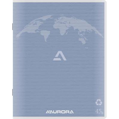 Aurora Writing 60 cahier de brouillon en papier recyclé, 96 pages,  quadrillé 5 mm, bleu clair