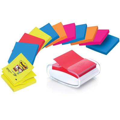 Dévidoir Chat Z-Notes Super Sticky Post-it® avec 1 bloc coquelicot 76 x 76  mm - Notes repositionnables - Post-it - Carnets - Blocs notes - Répertoires