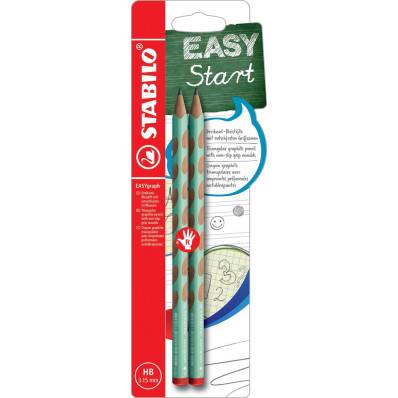 Gewoon overlopen ik heb nodig journalist STABILO EASYgraph S Pastel potlood, HB, 3,15 mm, blister van 2 stuks, voor  rechtshandigen, groen