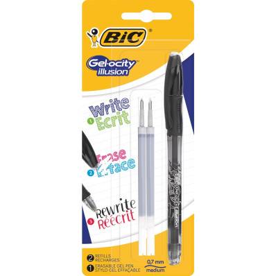 BLISTER 4 BIC CRISTAL GRIP MEDIUM NERO