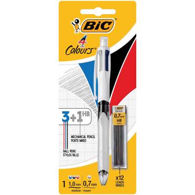 Bic 4 Colours 3 + 1 HB, stylo bille, 0,32 mm, 3 couleurs d'encre