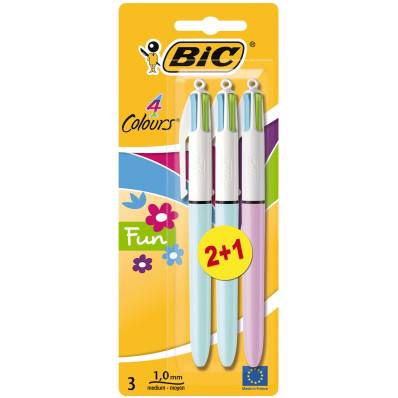 887777:Bic 4 Colours Fun, stylo bille, 0,32 mm, 4 couleurs d'encre