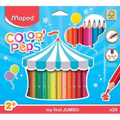 Etui 12 crayons de couleurs bois Maped 'Color'Peps Star' assorties