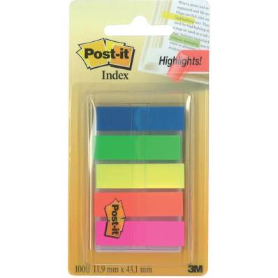 Post-it Index Small, ft 11,9 x 43,2 mm, blister avec 5 couleurs