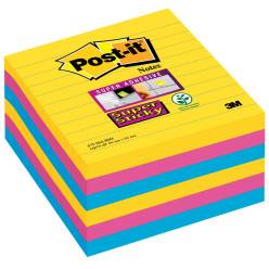 Post-it Super Sticky Meeting Notes, Pack de 4 Blocs, 45 Feuilles par Bloc,  203 mm x 152 mm, Vert, Rose, Jaune, Orange Couleurs - Notes Super Adhésives