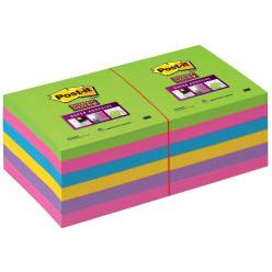 654SSFA:Post-it Super Sticky notes, 90 feuilles, ft 76 x 76 mm, paquet de 6  blocs, fuchsia (power pink)