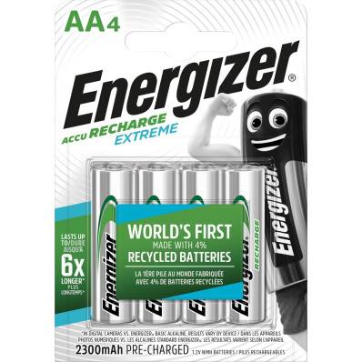 Energizer piles rechargeables Extreme AA, blister de 4 pièces