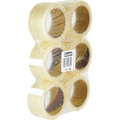 Scotch ruban d'emballage silencieux, ft 50 mm x 66 m, transparent, paquet  de 6 rouleaux