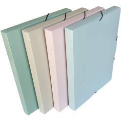 Heftbox boîte de classement rembordée pour documents A4 dos 4cm Couleur  aléatoire - Assortis sur