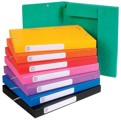 Chemise box carte Cartobox Exacompta 24 x 32 cm dos 4 cm couleurs assorties  sur