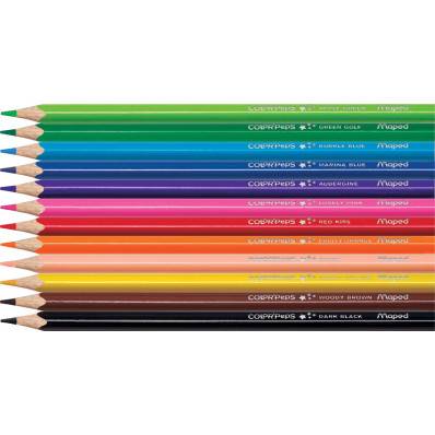 F257400:Giotto Stilnovo Skin Tones crayons de couleurs, en pochette étui  cartonné de 12 pièces
