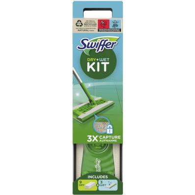 KIT SWIFFER : 1 essuie-sol + 8 serviettes sèches + 3 serviettes