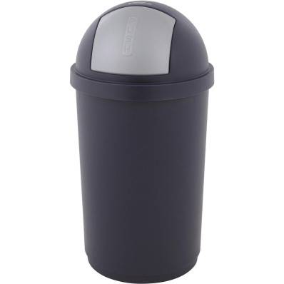 Curver poubelle avec push-couvercle 50 l, bleu et gris