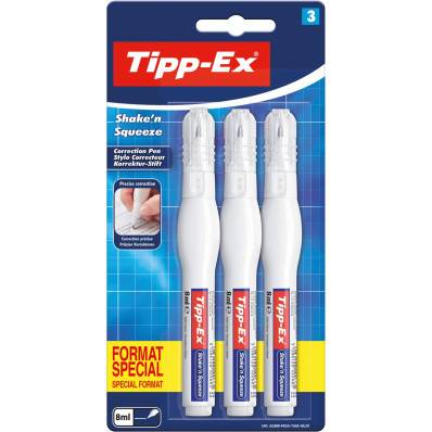 Tipp-Ex stylo correcteur Shake 'n Squeeze, blister de 3 pièces