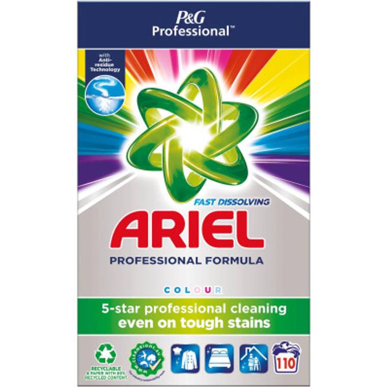 Ariel lessive en poudre, pour le ligne coloré, 110 doses, boîte de
