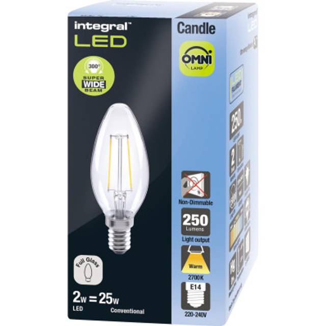 Integral lampe LED E14 Candle, non dimmable, 2.700 K, 2 W, 250 lumens