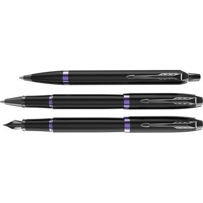 Parker IM Vibrant Rings stylo plume fin, noir avec accents pourpres