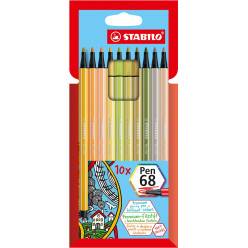 STABILO Pen 68 feutre, boîte métallique de 20 stiften en couleurs assorties