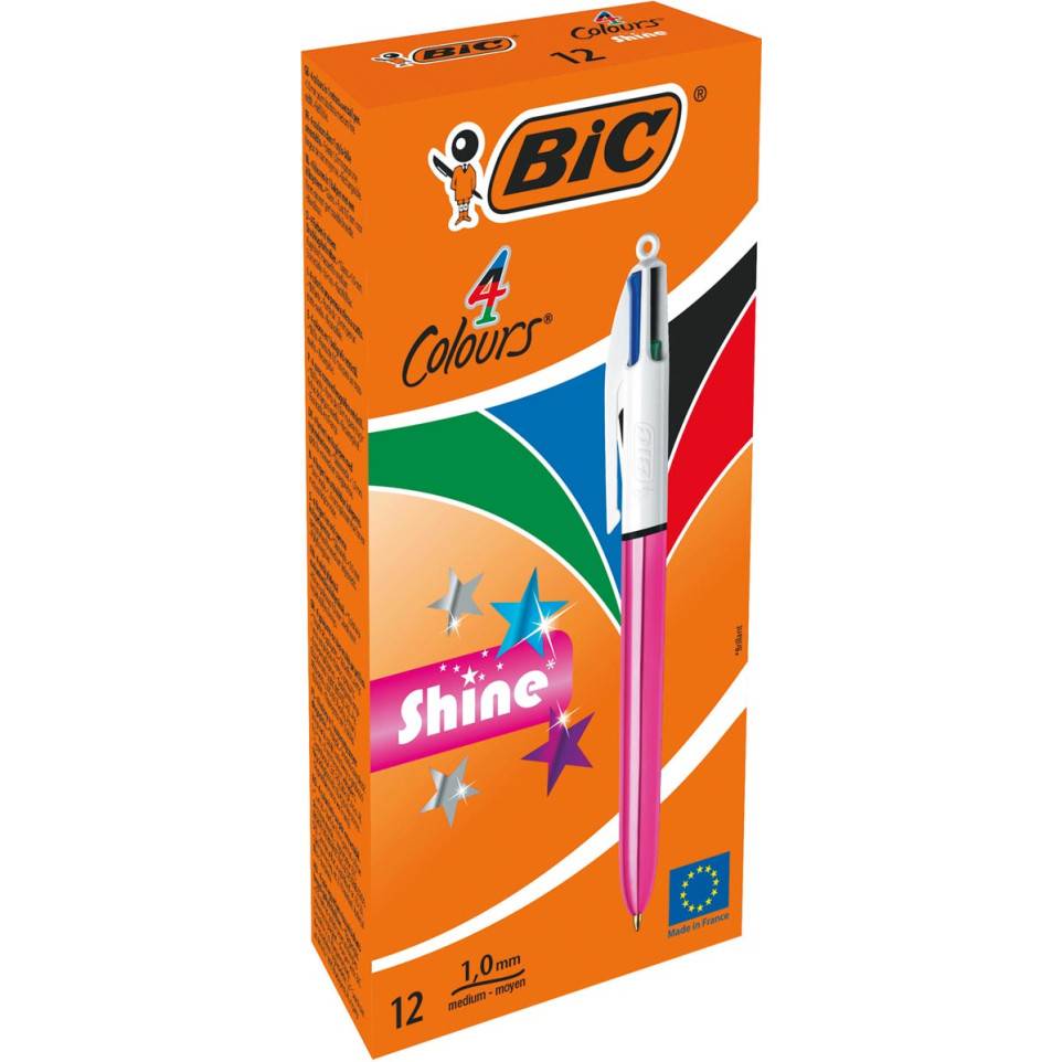 Bic Colours Shine Stylo Bille Couleurs Moyen Couleurs D Encre