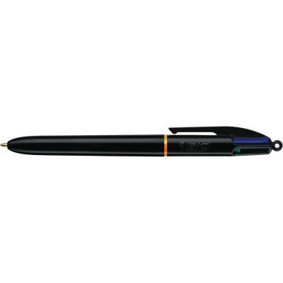 Bic 4 Colours Pro, stylo bille, 0,32 mm, 4 couleurs d'encre classique,  corps noir