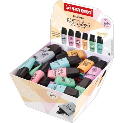 STABILO BOSS MINI Pastellove surligneur, display de 50 pièces en couleurs  pastels assorties