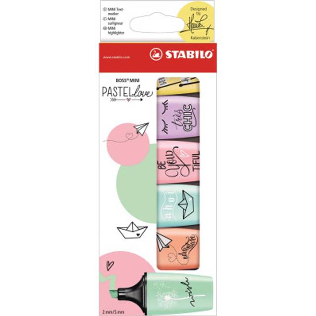 STABILO BOSS MINI Pastellove surligneur, boîte de 6 pièces en couleurs  pastels assorties
