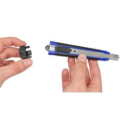 Desq cutter, 9 mm, bleu/noir, avec 2 lames