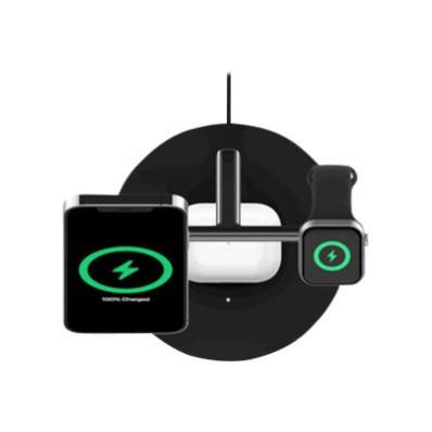 Station de Charge MagSafe pour iPhone, 3-en-1 avec Charge sans Fil pour Apple  Watch et AirPods - Noir - Français
