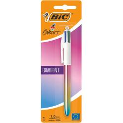 Bic 4 Colours Fun, stylo bille, 0,32 mm, 4 couleurs d'encre pastel, blister  de 2+1 gratuit