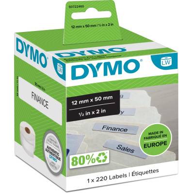 Rillprint ruban D1 compatible pour Dymo 45013, 12 mm, noir sur blanc