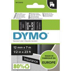 Ruban nylon flexible Dymo Rhino 12 MM X 3,5 M BLANC / NOIR