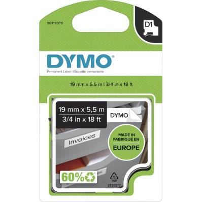 Pack de 10 recharges Dymo D1 19mm noir sur blanc