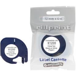 Rillprint ruban D1 compatible pour Dymo 45010, 12 mm, noir sur