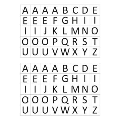 Sachet de 20 planches de gommette alphabet. 5 couleurs et 3 types  d'écriture. sur