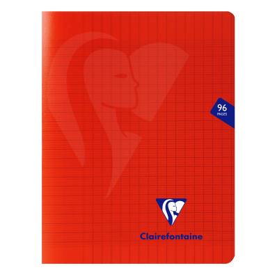 Cahier polypropylène 90g 96 pages seyes 17x22 cm - rouge