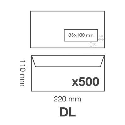 Pergamy enveloppes sans fenêtre 80 g, ft DL 110 x 220 mm